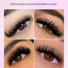 200片D型卷翘DIY簇状假睫毛，80D簇状假睫毛，0.07mm D型卷翘度，8-16mm混合自然睫毛延长，超浓密纤长簇状假睫毛，卷翘单根睫毛，纤长纤长睫毛，卡通效果纤长睫毛，适合新手在家使用，200片超浓密假睫毛，200片大容量 - D - 查看 9