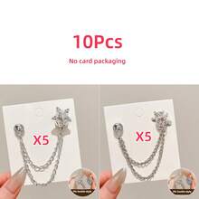 2 chiếc kẹp ống quần denim hình trái tim/nơ đính ngọc trai giả, dùng để tránh ống quần bị kéo lê trên mặt đất, khóa giày chống trượt, điều chỉnh độ dài quần, ngăn ống quần chạm đất, phù hợp với quần jean và quần dài. - A - Xem 23