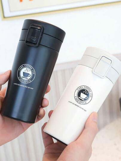 1pc Insulated Tumbler, Coffee Cup, Stainless Steel Water Bottle, Portable Personal Use, Suitable For Home, School, Office, Outdoor