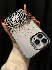 Ốp lưng điện thoại họa tiết da báo, báo đốm, 1 chiếc, nhãn đính kim sa đen, kiểu dáng tối giản, cá nhân hóa, làm bằng TPU, chống sốc, bao phủ toàn diện, tương thích với Apple 17, 16, 15, 14, 13, 12, 11 Pro Max, Air và Series, phiên bản quốc tế, không phải phiên bản nội địa. - màu đen - Xem 3