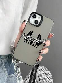 Street Hip-Hop Gesture Symbol Rapper JuL C'est Pas Des Lol Print Daily Use Black Phone Case, Shockproof Matte Back, Full Coverage Hard Protective Shell For Samsung Galaxy, Compatible With IPhone Case & Galaxy Case, Phone Case For 17 / 17 Air / 17 Pro / 17 Pro Max, Galaxy S25 / A56 5G / A55 5G / A36 / A16, Compatible With IPhone 18 Pro, Compatible With IPhone 18 Pro Max - Black - View 4