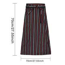 Apron Oil-Proof Waterproof Household Cooking Kitchen Apron Chef Work Apron Adjustable Adult Waist Apron Pink Flower 26 Initial Letter A-Z Coffee Overalls With Pocket Kitchen For Men Women Necessary - 1pc - Black and Red Bar - View 2
