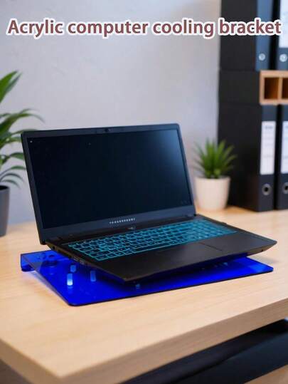 1个亚克力平板电脑支架，散热架，笔记本电脑支架 - 稳固、便携、通用，适用于笔记本电脑、平板电脑和手机，颜色：蓝色