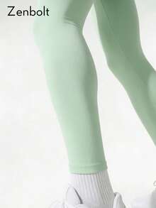 ZULIZ Zenbolt Men's Daily Fitness Outing Versatile High Waist Compression Sports Leggings - Mint Green - View 4