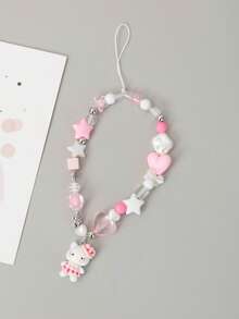 SANRIO 1pc Cute & Fashionable Phone Charm, Short Beaded Accessory Phone Strap, Suitable For Daily Decoration And Wear - Multicolor - View 9