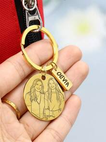 Custom Photo Keychain, Personalized Name Keychain, Customized Family Picture Keychain, Acrylic - Style B - View 6