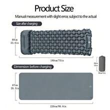 1 tấm đệm ngủ bơm hơi ngoài trời kèm gối, nệm hơi siêu nhẹ có bơm tích hợp, giường hơi nhẹ cho leo núi, thảm dã ngoại gấp gọn, gối bơm hơi ngủ trưa trên bãi biển, đệm ngủ bơm hơi cho đêm Giáng sinh. - Nhiều kiểu dáng - Xem 6