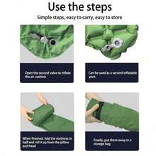 1 tấm đệm ngủ bơm hơi ngoài trời kèm gối, nệm hơi siêu nhẹ có bơm tích hợp, giường hơi nhẹ cho leo núi, thảm dã ngoại gấp gọn, gối bơm hơi ngủ trưa trên bãi biển, đệm ngủ bơm hơi cho đêm Giáng sinh. - Nhiều kiểu dáng - Xem 7