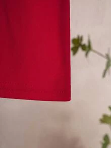 Camisa polo de manga corta casual con bordado de niño caballero - Rojo - Ver 6
