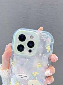 1个雏菊小狗支架保护壳，全包防震手机壳，适用于 11/12/13/14/15/16/17/Pro Max - 彩色 - 查看 5