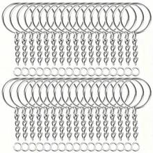 10/30/50/100pcs Metal Open Jump Rings Connector Clasps Keychain Pendant Jewelry Making Accessories - Silver - View 8