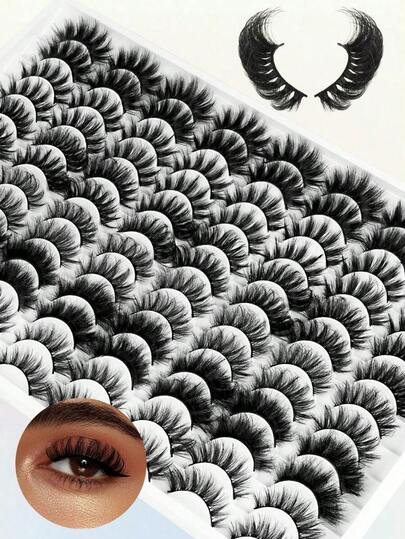 48 Pairs Long Thick Fluffy Volume False Eyelashes Faux Mink Lashes 17-20mm DD Curl 5D Eyelash Full Strips Manga Spiky Eye Lashes 6 Styles Mixed Friend-Share Package Strip Lashes, Lashes, Eyelashes, Lashes