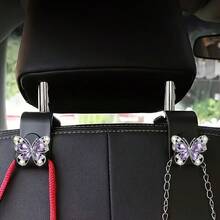2 móc treo đồ đa năng hình vương miện sáng bóng gắn phía sau ghế xe hơi, móc treo tiện dụng tích hợp sẵn. - 2 móc treo ghế - Xem 5
