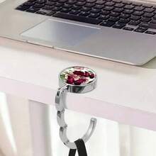 1pc Elegant Rose & Butterfly Pattern Table Wallet Hook - Convenient Hanging Hook - Red - View 4