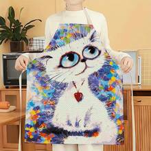 1 chiếc tạp dề họa tiết mèo, tạp dề in hình ngộ nghĩnh, thời trang, tạp dề nhà bếp, nấu ăn, dọn dẹp, tạp dề gia đình sáng tạo. - Nhiều màu - Xem 6