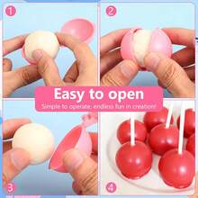 4 Packs Cake Pop Mold Set | 3D Printed Sphere, Heart, And Round Cupcake Molds With Squeezer - Mini Cakes For Home Baking, Birthday, Wedding Desserts, Plastic Material - Multicolor - View 4