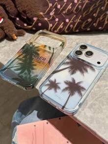 极简椰树渐变透明手机壳，兼容 17 Pro Max、17 Pro、16 Pro Max、15 Pro、14 Pro Max、16、17、15、14、13、12 Pro Max、11，简约柔软保护后盖 - 暈染藍椰樹 - 查看 8