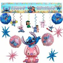 Bộ trang trí tiệc chủ đề Stitch và Thiên thần, gồm bóng bay và biểu ngữ hình Stitch và Thiên thần dễ thương, thích hợp cho tiệc sinh nhật. - Như hình minh họa. - Xem 10
