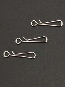50pcs Hanging Snap Clips, New Saltwater Fishing Quick Connector, Stainless Steel High Tensile Linking Rings, Fishing Tackle Accessories - Silver - View 5