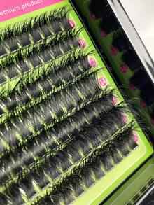 280根仿貂毛假睫毛，长度8-18毫米混合，3D俄罗斯卷翘单根假睫毛，黑色，紫色盒装，睫毛簇，单根假睫毛，假睫毛，假睫毛 - D - 查看 4