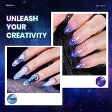Beetles 20 Colors Cat Eye Gel Nail Polish Set - Glitter Red Green Blue Brown Black, Magnetic Base & Matte Glossy Top Coat, Galaxy Gemlight Soak Off UV Manicure Salon Gift For Women - 20 Color Stellar Mirage - 查看 6