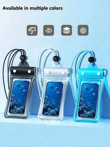 Nouveau sac étanche pour téléphone portable d'été, étui de téléphone portable renforcé et épaissi, étui étanche universel pour téléphone portable de différentes tailles, convient pour la plage, la croisière, les voyages par temps de pluie - Multicolore - Voir 1