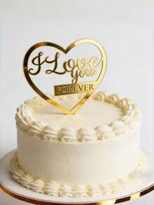 1pc "I Will Love You Forever" Modern Letter Cake Topper, Birthday Party "I Will Love You Forever" Letter Cake Decor, PMPM Birthday Cake Decor Tag, Cake Decor, Cake Decorating Supplies, Baking Decor, Baking Supplies, Holiday Gift - StyleD - View 7