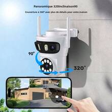 1080P高清WiFi网络摄像头，云台摄像机，带三屏三画面监视器，家用宠物摄像头，具备人体追踪、10倍数码变焦、双向语音、移动侦测警报功能（不含电源适配器） - 白色 - 查看 6