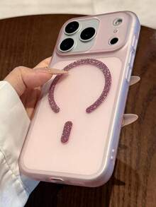 极简闪亮磁吸无线充电磨砂透明手机壳，兼容 17 Pro Max、17 Pro Air、16、15、14、13、12、11 Pro Max Plus，磨砂后盖 - 磨砂粉 - 查看 5