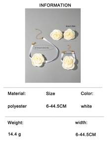 imoli Bộ 3 món phong cách Bohemian bằng polyester, gồm bông tai, vòng tay và dây chuyền hình hoa hồng 3D, món quà tuyệt đẹp dành cho phụ nữ đi nghỉ mát ở bãi biển. - Nhiều màu - Xem 14