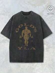 Nuevas camisetas de moda para hombres de primavera y verano, diseño de motivación para gimnasio con letras doradas y estampado artístico de levantamiento de pesas, camiseta lavada de 230 g/m², cuello redondo, ropa deportiva para gimnasio y actividades al aire libre, camiseta de fitness para todas las estaciones, ropa de entrenamiento, diseño deportivo, construcción duradera, ropa de alto rendimiento, ropa casual para atletas, ropa casual para Halloween y Navidad, camisetas de gimnasio, camiseta de ajuste cómodo, ropa de entrenamiento, estilo urbano, entusiastas del fitness 2025. - Marrón - Ver 8