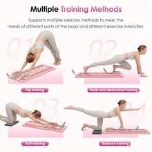 Pilates 滑動板 | 多功能折疊健身板，全身綜合訓練設備，居家盆底肌訓練器，滑雪模擬器，腿部纖瘦器，大腿內側鍛鍊器，附阻力帶，產後恢復健身設備，亦可用作俯臥撐訓練板 - 彩色 - 查看 7