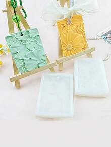 1个雏菊蜡烛硅胶模具，香石石膏挂盘模具，DIY手工蜡烛片，银杏叶硅胶模具 - 雛菊花方形掛牌模具 - 查看 8