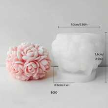 Flower Ball Floral Wax Candle Silicone Mold, Handmade Soap, DIY Candle, Soap Making, Resin Crafts Mold - Sphere - View 4