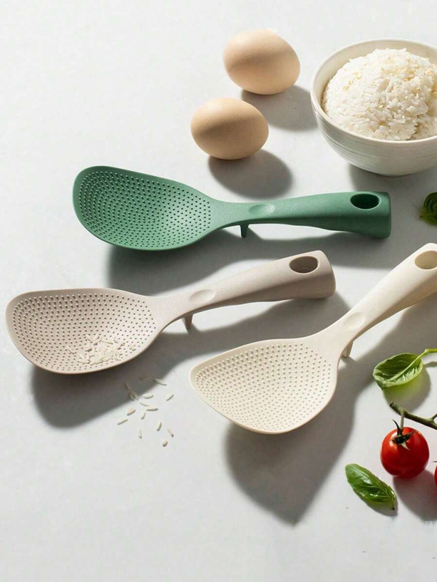 1pc Silicone Rice Spoon With Stand, Suitable For Rice Cooker, Pot And Frying Pan, Heat-Resistant Non-Stick Rice Spoon, Ergonomic Handle And Hanging Hole, Easy To Clean, Heat-Resistant Up To 350°F, Dishwasher , Multiple Colors Available, Kitchen Supplies, Home Decor, Suitable For Women, Men And Family Use As Gift - Multicolor - View 1