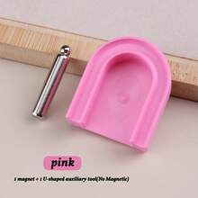 Bộ dụng cụ định hướng sơn móng tay gel từ tính hình chữ U UF-01 màu hồng + CY-01, miếng đệm hỗ trợ cố định móng tay hình mắt mèo, thích hợp cho người mới bắt đầu tự làm móng tay từ tính. - Nhiều màu - Xem 10