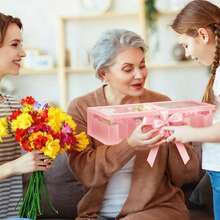 Caja de regalo con forma de corazón para el Día de la Madre, caja de embalaje rellenable con cinta, caja de cartón con forma de corazón rellenable para flores, regalo para bodas, cumpleaños, amor (rosa con ventana) - Ver 10