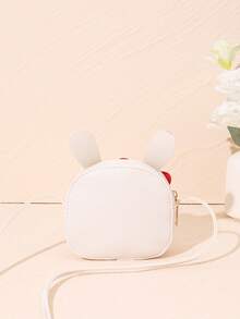 1pc Girls' Mini Cute Sweet Crossbody Bag, Girls' Cute Rabbit & Cherry Print Casual Small Bag, Girls' Small Coin Purse, Change Purse, Snack Bag, Travel Daily Use Crossbody Bag Handbag - Multicolor 1 - View 5