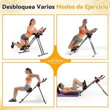 Equipo de Entrenamiento Abdominal Plegable Máquina de Ejercicios para Core con Respaldo Ergonómico Acolchado Soporte Lumbar Ajustable Negro y Rojo para Gimnasio y Casa 2865685 - negro y rojo - Ver 8