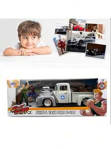 Simba 1/24 Str Eet Fighter Guile & 1956 F-100 Legierung gegossenes Spielzeugauto Modell Sammlung Spielzeugauto mit öffnenden Türen, perfektes Weihnachts-/Geburtstagsgeschenk für Jungen & Sammler - Verschiedenfarbig - Übersicht 2