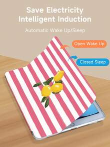 Kingsung Ốp bảo vệ máy tính bảng họa tiết sọc đỏ và chanh, tương thích với iPad 9.7/10.2/10.5/10.9/12.9/Pro 11, thế hệ thứ 10, tương thích với Samsung Galaxy Tab S6 Lite 10.4 inch, tương thích với Kindle Paperwhite thế hệ thứ 12 2024, Kindle thế hệ thứ 11 2022, chống rơi vỡ mềm mại, chân đế thông minh/tự động bật/tắt màn hình. - Nhiều màu - Xem 6