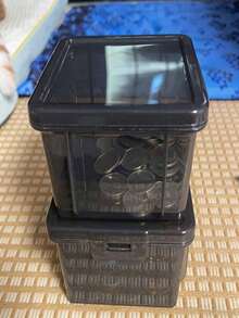 1个耐用PP材质大容量方形硬币和现金收纳盒 | 防尘储物盒 - 查看 4