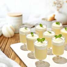 Ly mousse trong suốt 100ml, ly tráng miệng, ly kem, ly pudding, thích hợp cho tiệc tùng, đám cưới, phục vụ ăn uống, ly khai vị tráng miệng mini, có thể dùng để đựng kem, pudding và thức ăn, đồ dùng nhà bếp. - Nhiều màu sắc/kiểu dáng ngẫu nhiên - Xem 5
