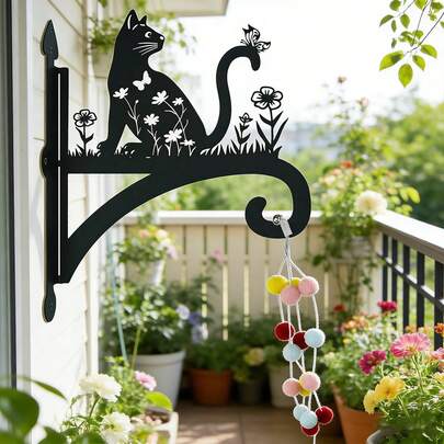 1pc Modern Heavy-Duty Metal Wall Mounted Hanging Hook, Suitable For Hanging Decor, Easy Installation, Great For Bird Feeders, Lanterns, Wind Chimes And Plant Baskets