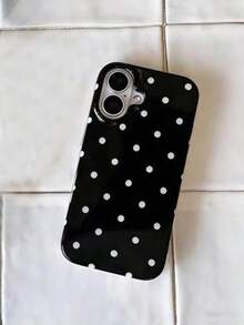 时尚手机壳，简约可爱黑白波点图案，适用于 11 至 17 系列、17Pro Max、17Pro、17、16Pro Max、16Pro、16 Plus、15Pro Max、15Pro、15、14Pro Max、14Pro、14、13Pro Max、13Pro、13、12Pro Max、12Pro、12、11 等智能手机。 - 黑色 - 查看 3