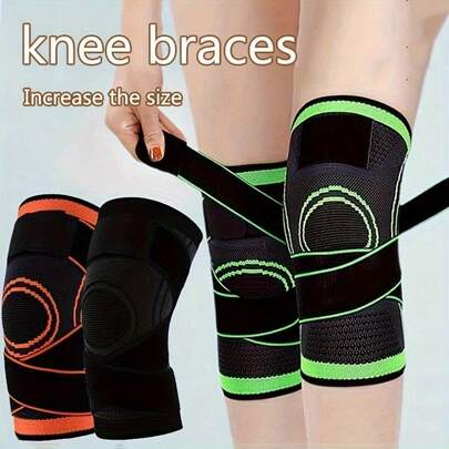 1pc Adjustable Compression Knee Sleeve, Breathable Joint Protection, Suitable For Basketball, Running, Volleyball, Gardening, Fitness, Outdoor Sports, Dance And Streetwear