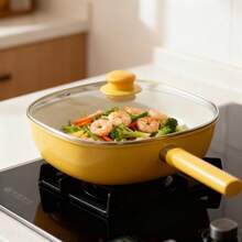 Ceramic Non-Stick Pan, Healthy Small Square Pan, Mini Wok, Home Use Wear-Resistant Flat Bottom Non-Stick Pan - View 3