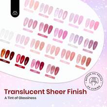 Beetles Spring Gel Polish Set - Fingertip Palette, 32 Colors Valentines Polish Set With Base Top Coat - 20 Color Classic Nude - 查看 7