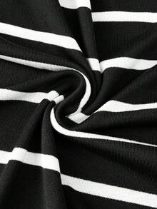 GRDR Men's Summer Knit Striped Short Sleeve Shirt, Suitable For Summer Vacation Casual Wear - Black - View 9