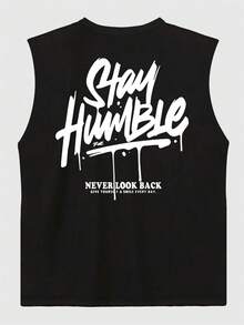 FRACTYR Men's Casual Retro Racing Street Style Vest | Versatile Sleeveless T-Shirt For Daily Fashion - Black - View 3